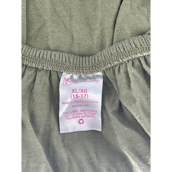 No Boundaries Green Off-The-Shoulder Lace Faux Button Blouse Junior's XL 15-17 - Picture 6 of 6